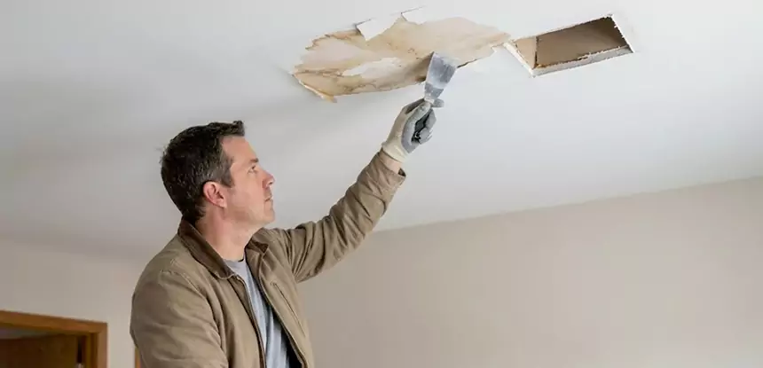 Ceiling Water Stain and Drywall Repair in Tate