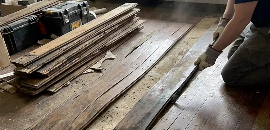 Wood Veneer Water Damage Repair Tate